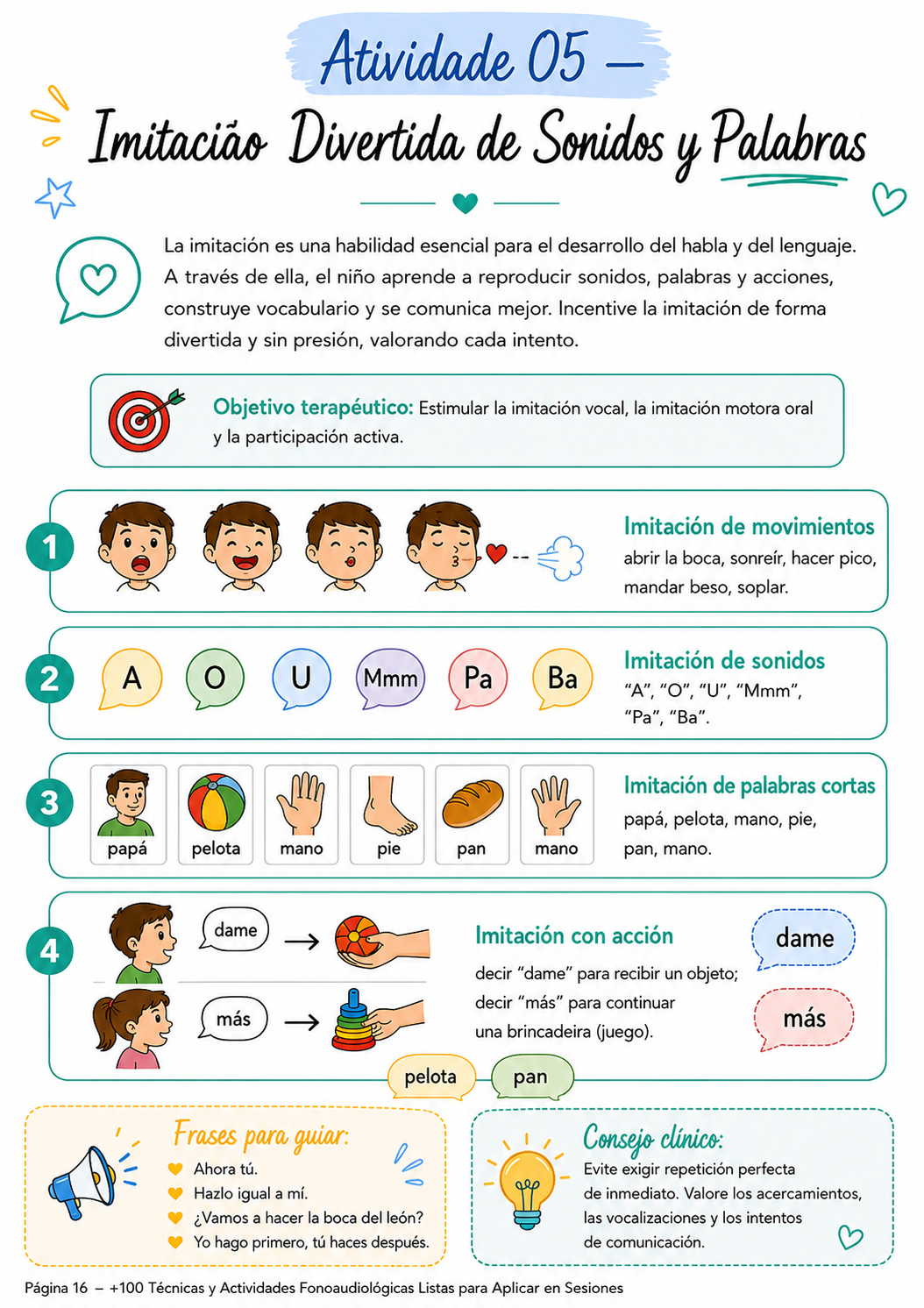 Actividad Imitación divertida de sonidos y palabras